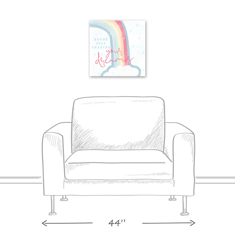 « never stop », art sur toile rainbows Davidge, H 16 po x l 16 po x P 1,25 po