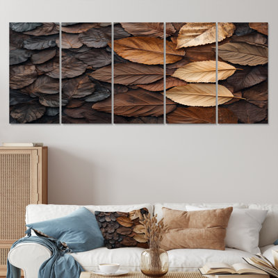 Espresso feuilles veines de la nature II - feuilles - art mural traditionnel pour le salon