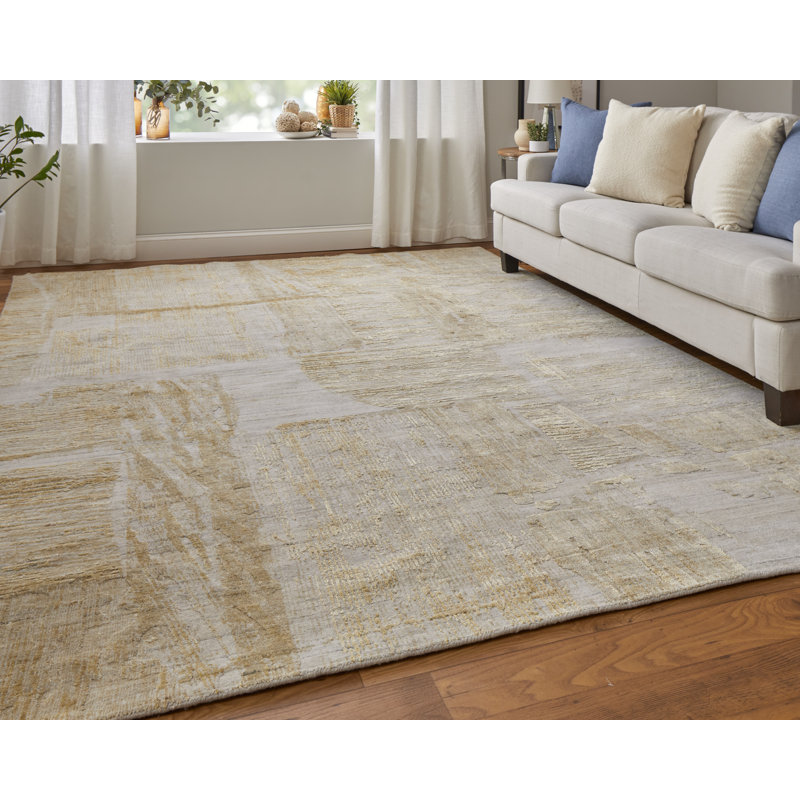 Eastfield Abstract Area Rug in Beige/Gold/Ivory, Rectangle 12' x 15'
