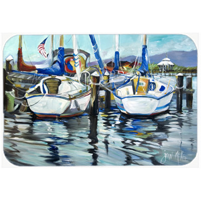 Caroline's Treasures Bay Sailboat Glass Cutting Board