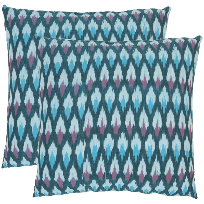 Coussin en coton Ikat, 18 po