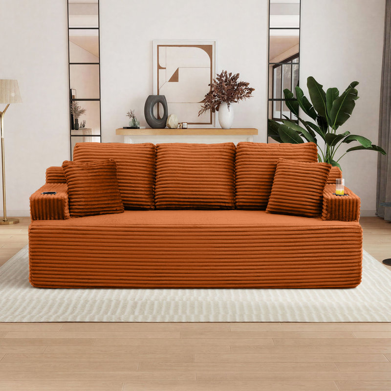 Canapé Boneless, H 35,8 po x l 86,2 po x P 36,6 po, Orange