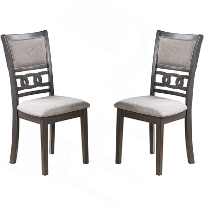 Ensemble de 2 chaises de salle à manger à finition grise et coussins à dossier unique
