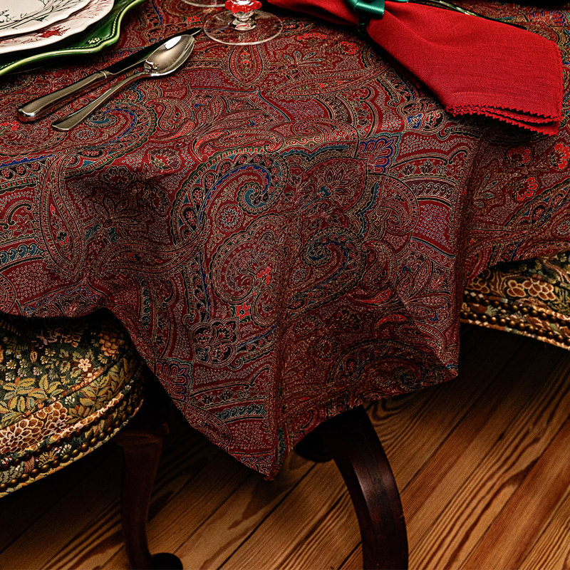 Paisley 60" x 120" Tablecloth, Red