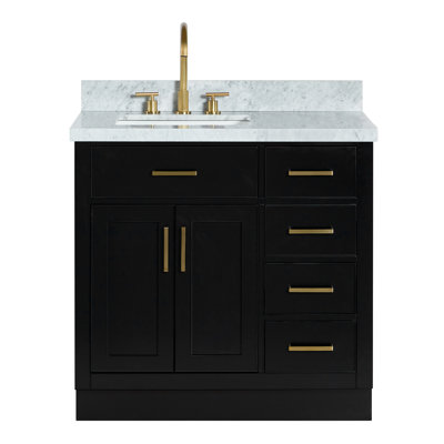 ARIEL HEPBURN 37 IN RIGHT OFFSET RECTANGULAR SINK VANITY 1,5 IN