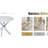 35.43" Round Tempered Glass Table – Silver Iron Frame, Modern Design