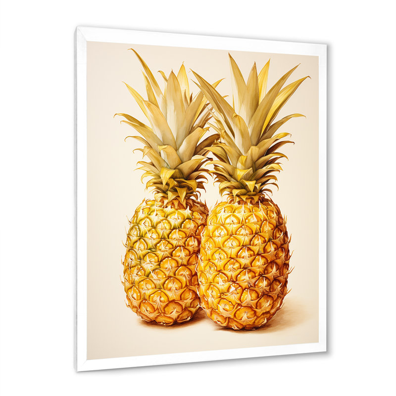 Pinapple Golden Grove sur toile, Cadre photo blanc, H 40 po x l 30 po x P 1,5 po