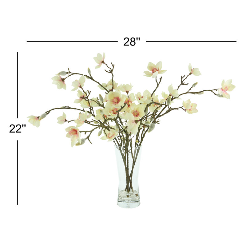 Butterfly Magnolias in Vase with Faux Water