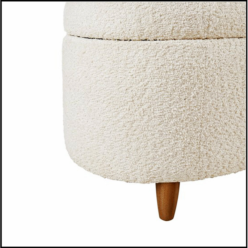 Boucle Flip Top Storage Bench Cream See below Simple design, comfortable and durable, multi-functional bench, Cream