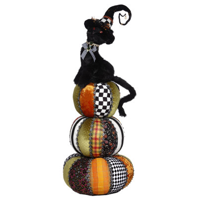 Figurine d'automne chat sur citrouille