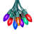  25 Feet LED C9 String Lights, Translucent Multicolor, 25 Bulbs with 12 Inch Spacing on Green Wire, Connect Up To 43 Strings Together, Shatterproof and Weather Resistant Removable Bulbs