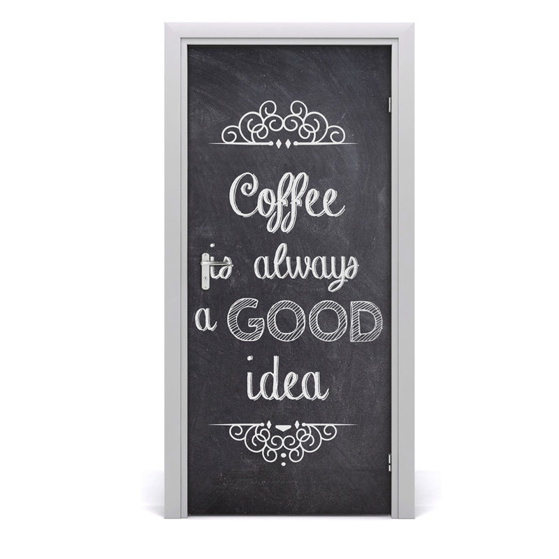 Coffee Collage Door Decal, 80.7" H x 37.4" W