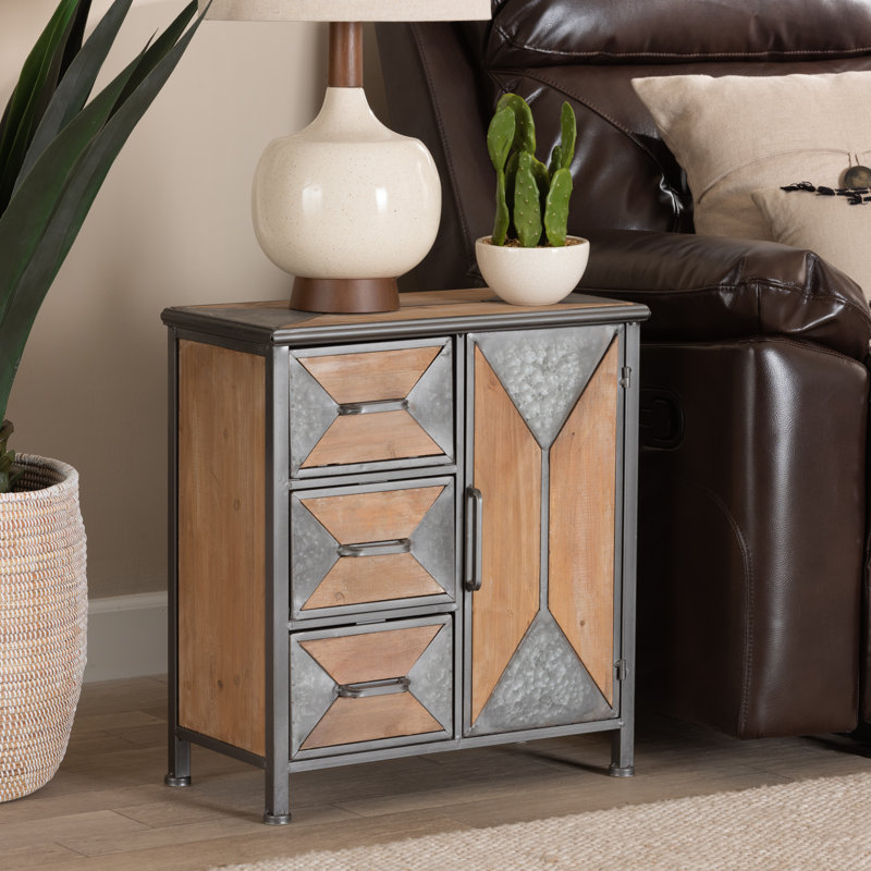 Jimia Solid Wood Accent Cabinet