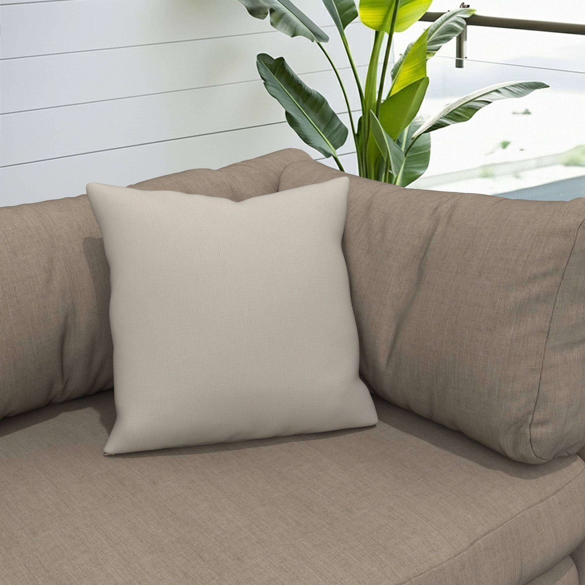 Gabi Indoor/Outdoor Throw Pillow, White, Square 20"