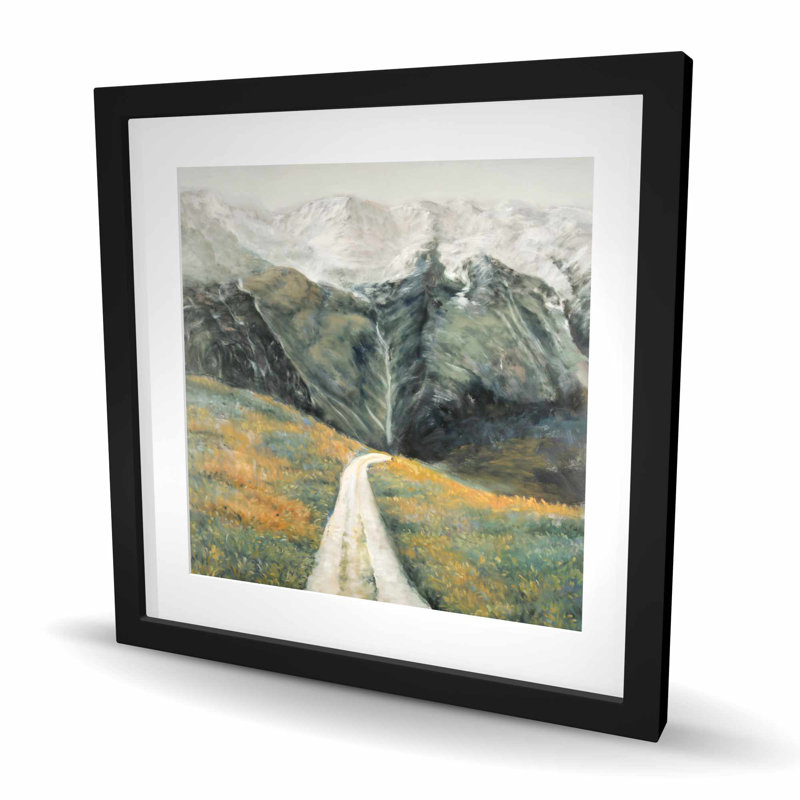 Mountainous Landscape Framed Matted Print | Office Decor