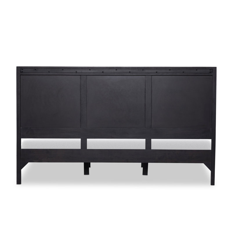 Sydney Bed, King, Black Wash W/ Black Cane