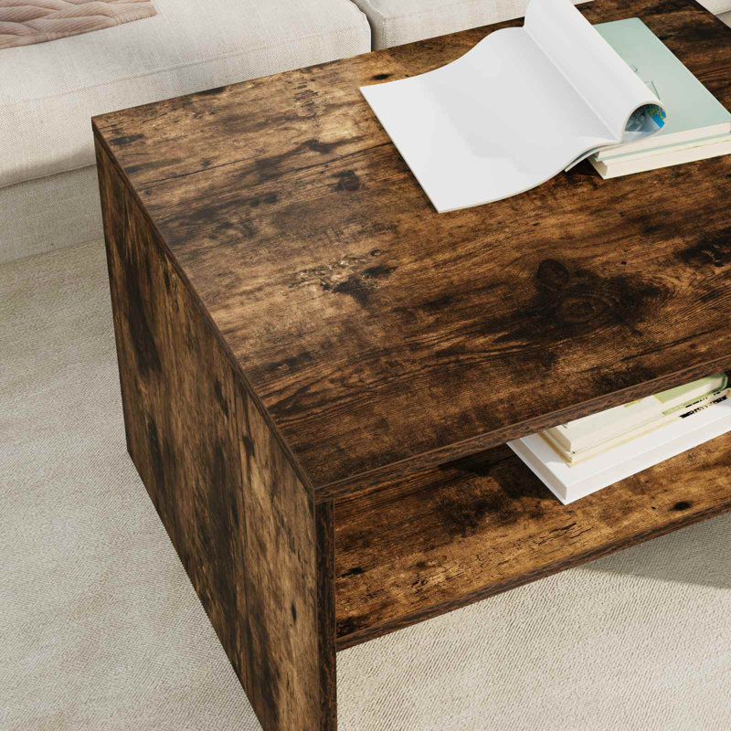 Coffee Table with Storage, 40cm. H x 60cm. L x 50cm. W, Smoked Oak