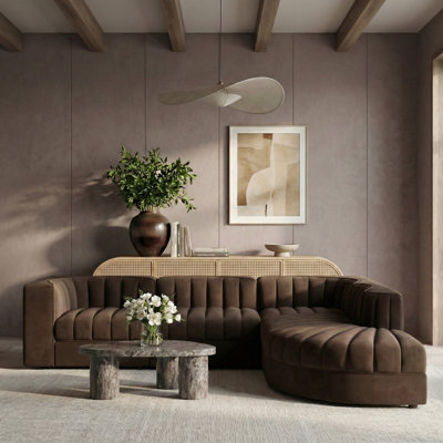 Tissu d'ameublement en velours Demars 5 pièces Canapé modulaire modulaire