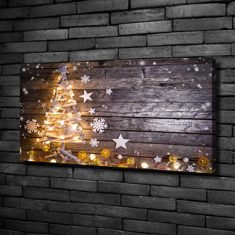 Illuminated Christmas Tree - Wrapped Canvas Print, Canvas, 50cm H x 100cm W 