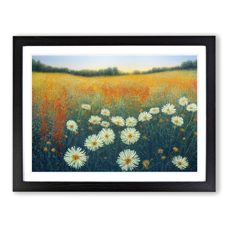 Sumptuous Wildflowers Floral - Single Picture Frame Painting, 34cm H x 46cm W x 2cm D, Black Framed