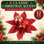 Décorations de Noël en forme de poinsettia à paillettes rouges (lot de 12)-1378657542