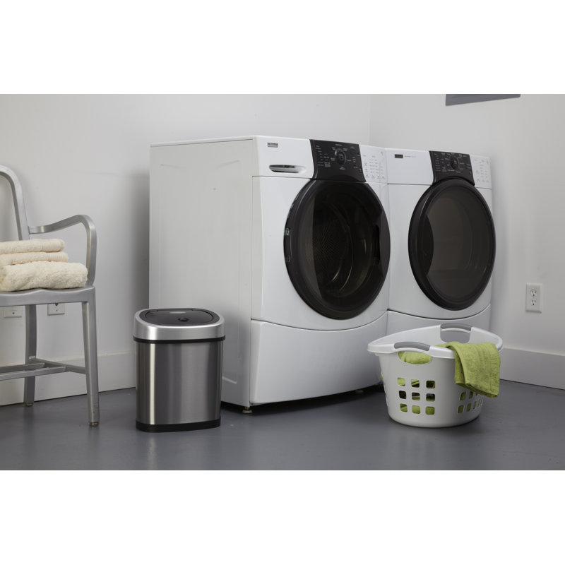 Silver Stainless Steel Touchless Motion Sensor Kitchen Trash Can