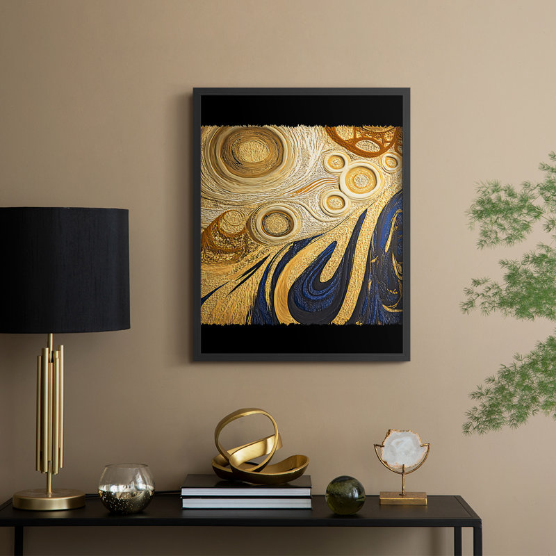 «Abstract Abstract», reproduction encadrée - prêt à accrocher - fabriquée aux États-Unis, H 10 po x l 8 po, Noir