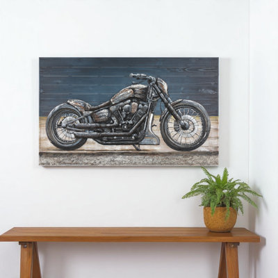 Vintage Cylinder Distressed Unframed Painting Wall Art