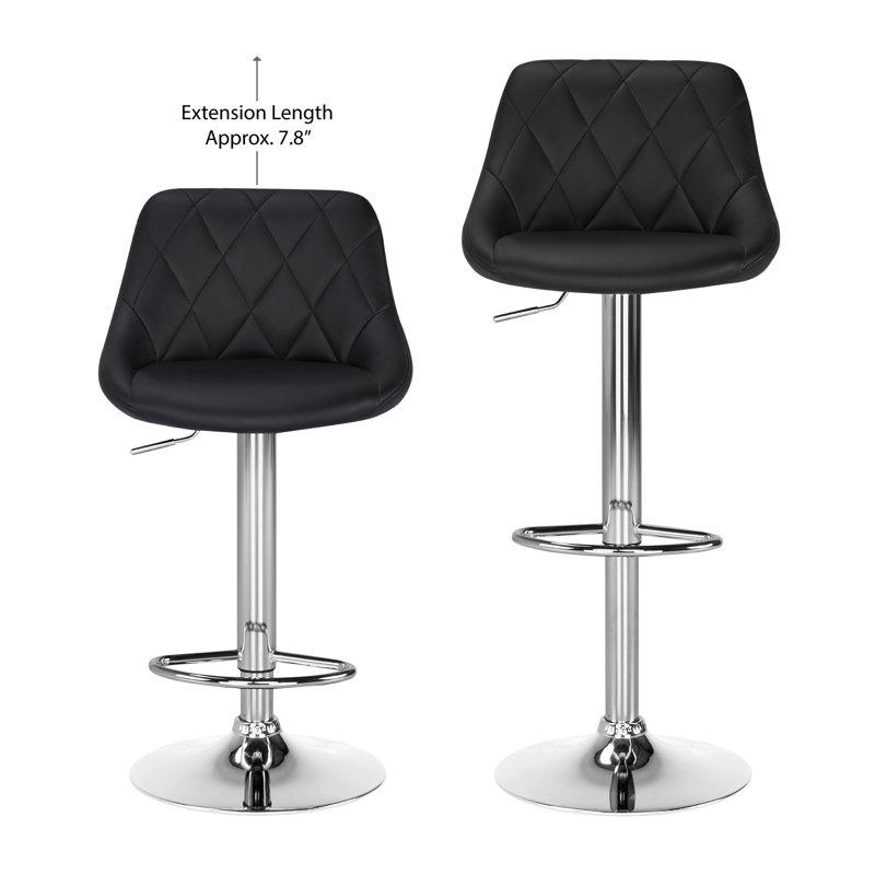 Tabouret de bar pivotant à hauteur réglable, Noir
