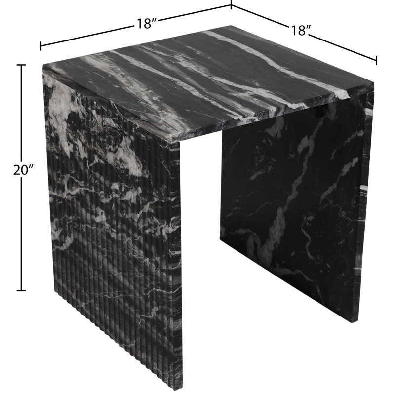 Jaloni End Table, Black Marble