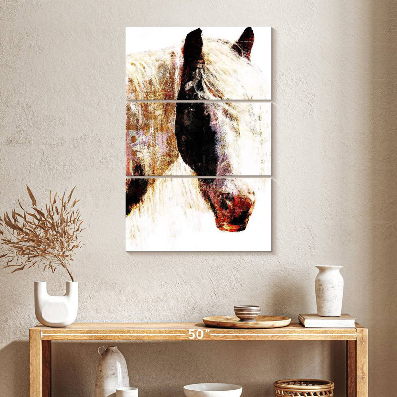 Brampt Painted Horse Head, 38" H x 24" W