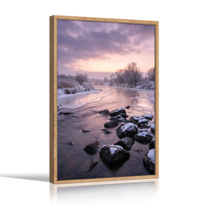 Ensemble de 1 tableau sur toile « Rivière d'hiver »