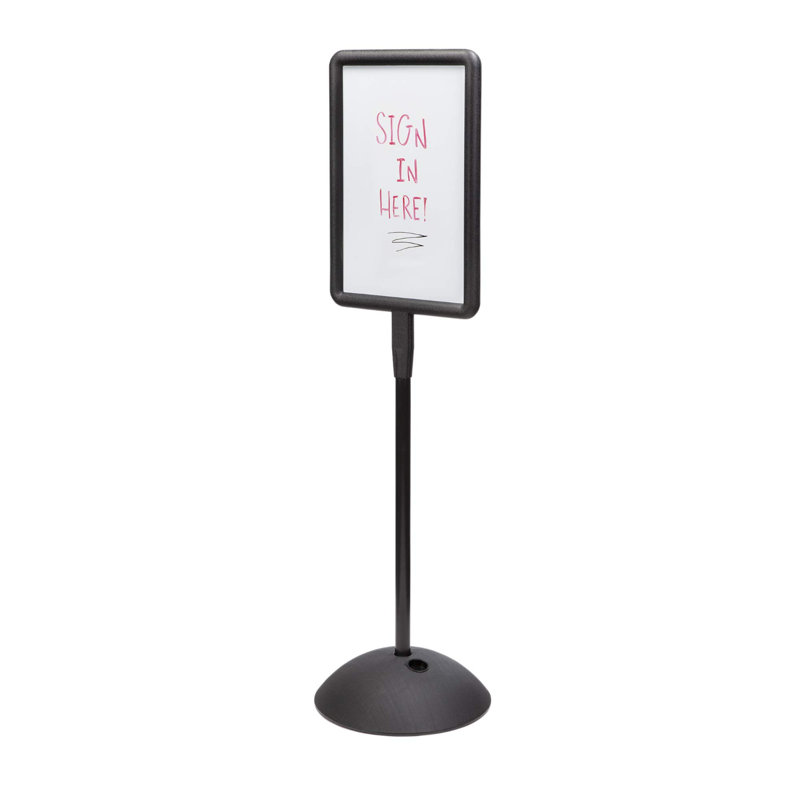 Dry Erase Board Rectangle Sign, Rectangular Dual-Sided And Magnetic For Indoor And Outdoor Use, 65"In Height, Black
