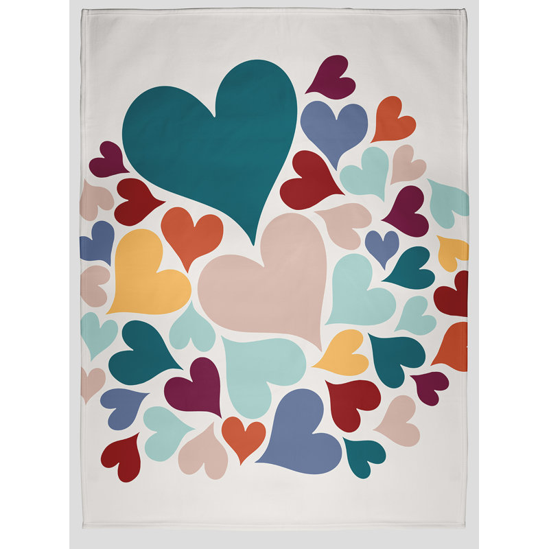 Jeté Hearts All Around Valentine's Day, Appétit bleu sarcelle, L 30 po x L 39,75 po