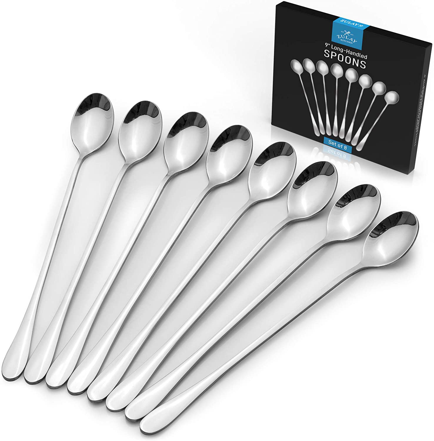 Zulay Kitchen 8 -Piece Stainless Steel Measuring Spoon