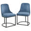 Chaise d'appoint rembourrée en velours bleu