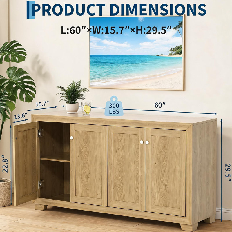 152.4cm Sideboard, Natural