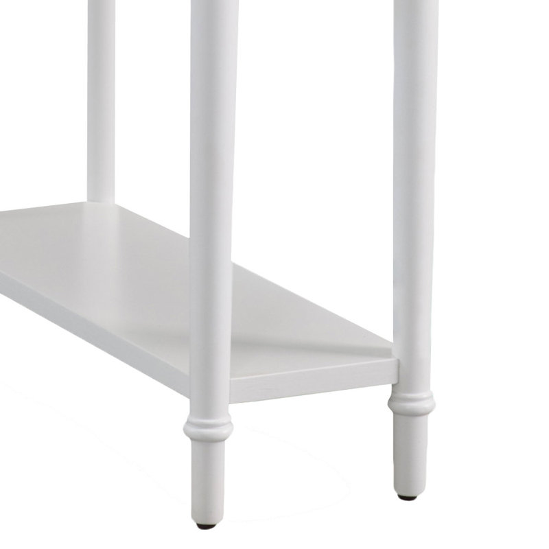 Coastal Solid Wood Narrow Side Table, Orchid White