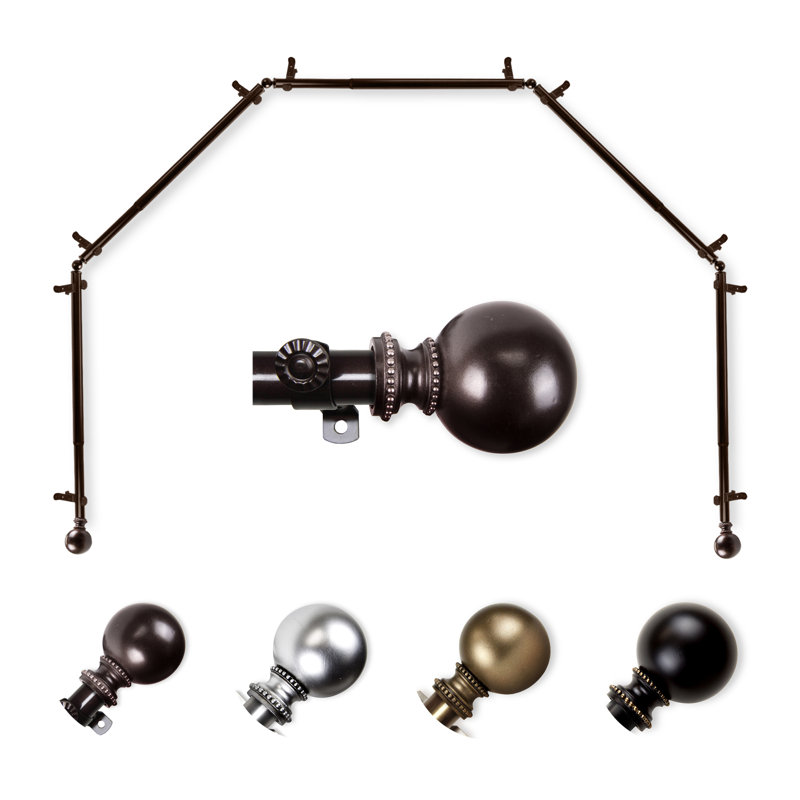 Tringle à rideaux simple ajustable Clerestory, 28 po à 48 po (chaque côté), Cacao