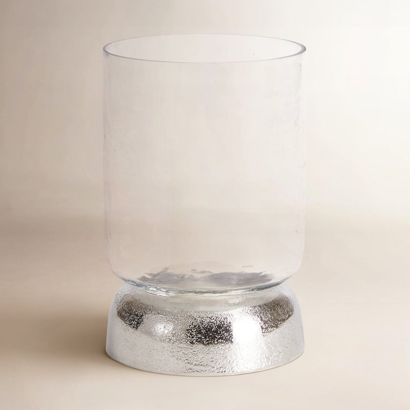 Serenade Aluminum Tabletop Hurricane, 8.5" H x 5.5" W x 5.5" D