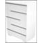 Commode 5 tiroirs moderne en laque blanche et bois de peuplier pour un rangement durable et élégant dans la chambre à coucher