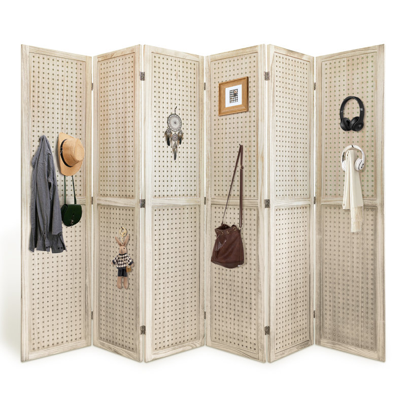 Paravent en bois, 6, Naturel