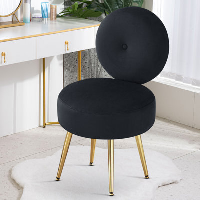Noehly Upholstered Velvet Accent Stool Vanity Chair