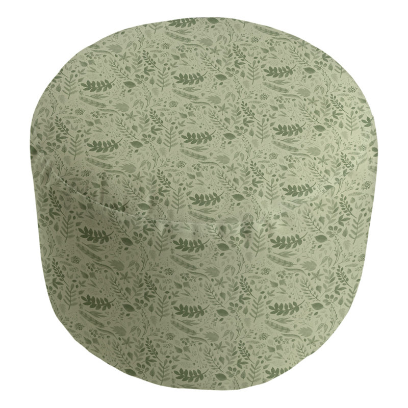 Upholstered Pouf, Green