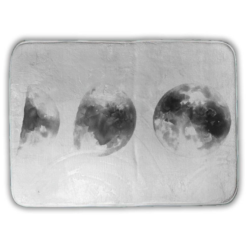 Eclipse in several phases Bath Mat with Non-Slip Backing - Quick Dry Memory Foam Bathroom Rug - Absorbent - Modern Plush Spa-Style - Machine Washable