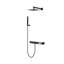 Ensemble de mélangeur de système de douche en laiton, pluie carrée 8-10 po et noir mat-118708352