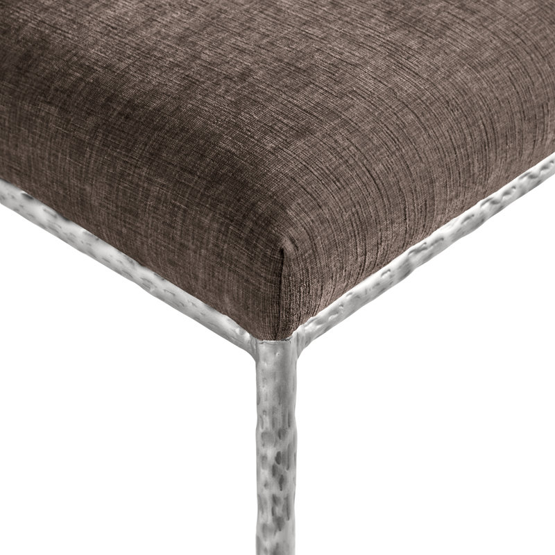Chaise d'appoint en chenille Reeves, Tissu chenille brun, Argent brossé