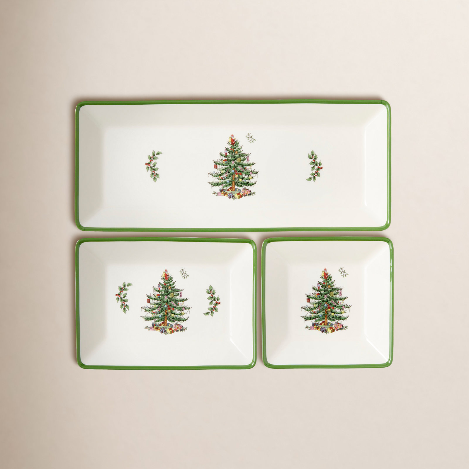 Christmas Tree 3-Piece Nesting Trays