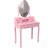 Princess Vanity Desk Set With Mirror, Light Modes, And Cushioned Stool, 4-Drawer Wooden Makeup Table For  Bedroom-1903426620
