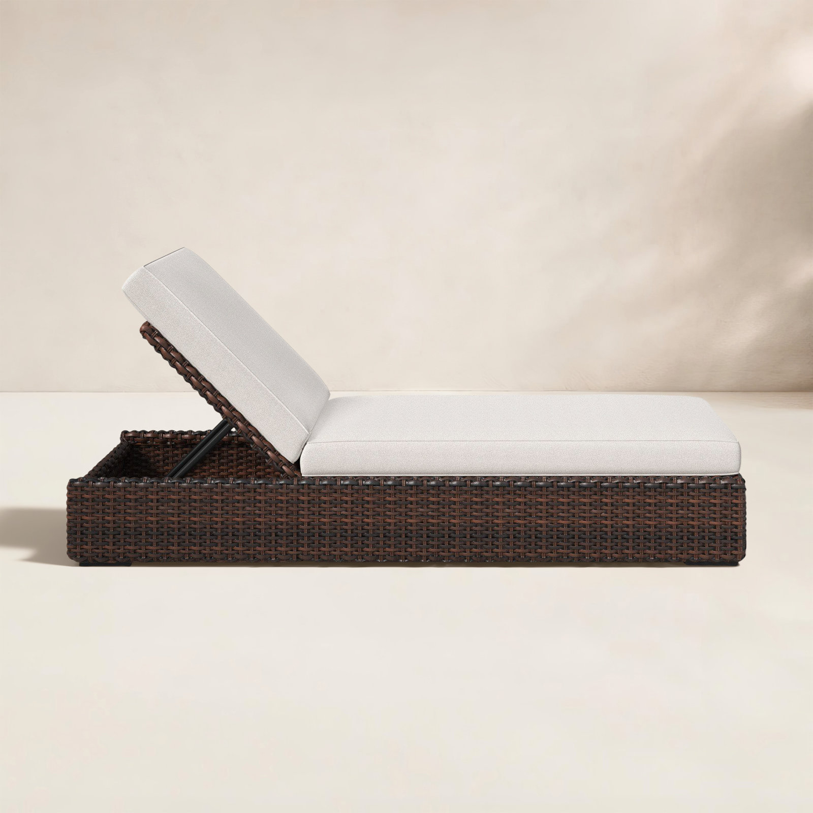78.75'' Outdoor Resin Wicker Chaise Lounge, Canvas Flax Sunbrella® Canvas